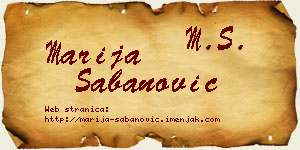 Marija Šabanović vizit kartica